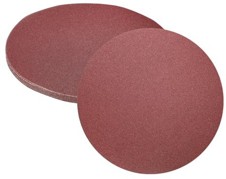 sourcing map 8pcs 12-Inch PSA Sanding Discs, 80 Grits Aluminum Oxide Self Adhesive Stick Back Sandpapers, No-Hole Round Wet/Dry Sander Papers, Sand Auto Car Paint, Wood, Metal