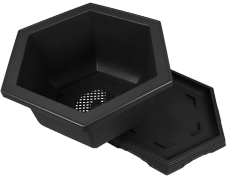UPKOCH Maceta de Flores con Plato de Drenaje Interior Hexagonal para y Decoración del Resistente y Duradero para Plantas Cactus y Suculentas