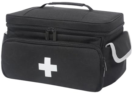 Gesundheitstasche – Pillen-Organizer-Box, wasserdichte Medizentasche, tragbare Krankenschwestertasche, medizinische Aufbewahrungs-Organizer für Pillen, Flaschen, Zubehör, Hausbesuche, Krankenhäuser