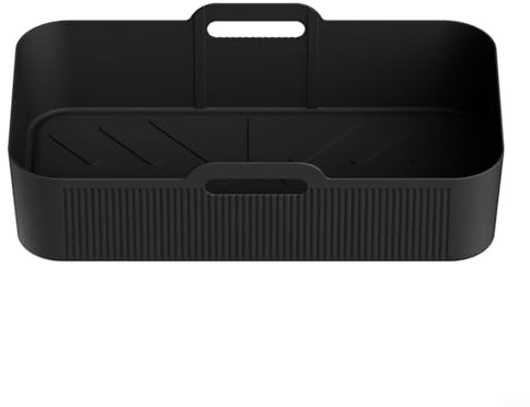 EffiFish Alfombrilla de silicona para freidora de aire AF500, almohadilla separadora de aceite extendida 5L 10L de capacidad antiadherente forro negro (1 negro)
