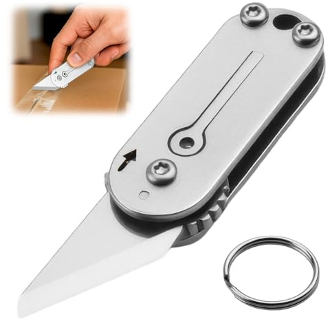 Multi Mini Pocket Box Opener, Small Pocket Multi Tool, Folding Utility Multitool, Titanium Box Tool, EDC Gadgets Outdoor Camping, DIY, Gift for Men