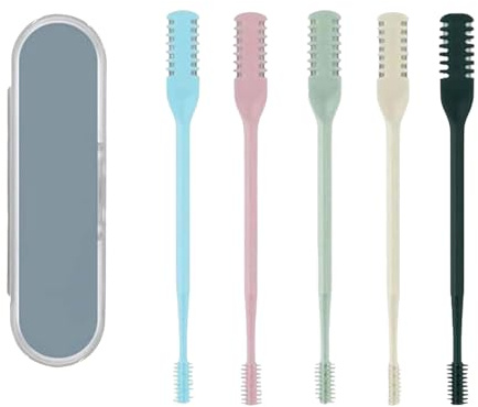 Cuchillo de nariz de doble cara, 5 piezas de recortador de pelo nasal manual, cortador de pelo nasal portátil, removedor de vello nasal giratorio de 360° para hombres y mujeres