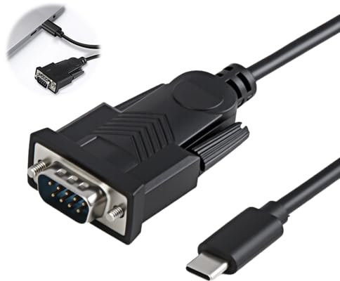 USB-C to RS-232 Serial Adapter Cable 1.5M 4.5Ft with COM Port Retention