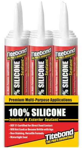 Titebond 100% Silikon Weiß 300ml Kartusche Sanitärsilikon Dichtstoff | Premium Fugendichtmasse für Bad, Küche & Fenster | Dauerelastisch & wasserfest | Mit zuverlässigem Schimmelschutz