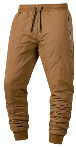 NYSBH Vintertröjor herr plysch tjock fleece sweatbyxa lammull termiska byxor vattentäta vindtäta varma byxor, Brun, 3XL