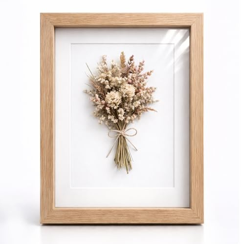 Enmarkalia - Marco de foto con Profundidad Tipo Vitrina 3D con Paspartú Incluido – Marco Decorativo Efecto Caja para Fotos, Recuerdos y Objetos. (Madera X1 Ud., 30 x 40 cm)