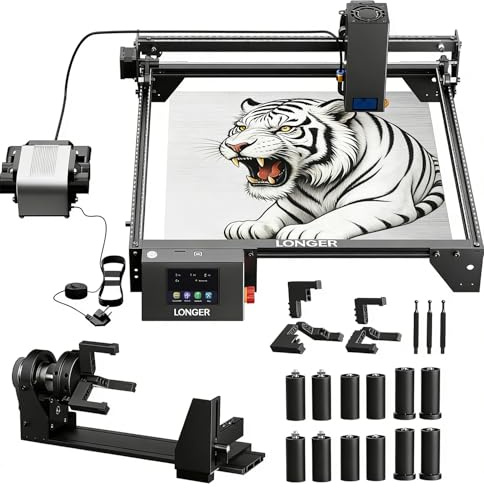Longer Ray5 20W Laser Engraver with Air Assist Kit,Multifunctional Rotary Roller Kit DIY CNC Laser Cutter Tool for Metal Glass Wood,Engraving Speed to 24,000 mm/min
