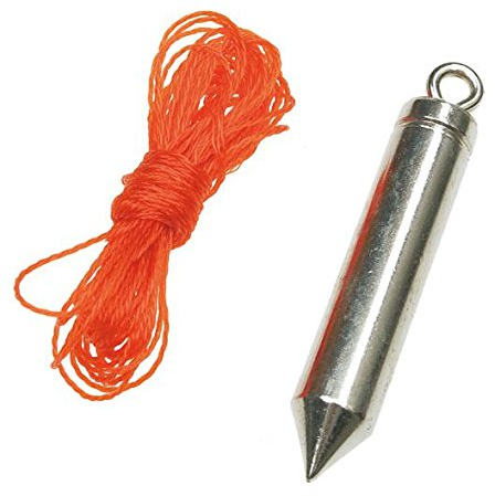 Tapezier-Senklot (5 Stern), 80 g Metallsenklot mit 5 m PE-Schnur, Schnurlot zur Ausrichtung von Tapeten (Liefermenge: 3)
