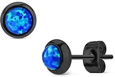 Tapsi´s Coolbodyart® Damen Ohr Stecker Edelstahl Schwarz Opal Blau