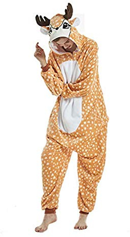 PENGMAI Combinaison cerf pour femme adulte pyjama vêtements de nuit Halloween Cosplay costume animal tenue, Cerf adulte, M
