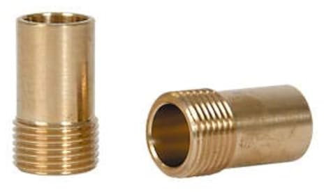 Waterberry European Flexible Tap Tail UK Adaptors (Pair) Compression Fittings 15 mm x 3/8-inch BSP Standard Isolating Valve, Brass - for Grohe Taps