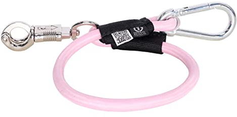 Imperial Riding Traileranbinder elastisch 60 cm Anbindestrick mit Panikhaken Rose
