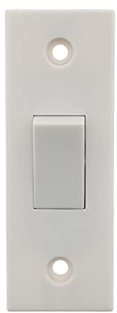 1 Gang 2 Way White Plastic Architrave Light Switch 10 Amp 240V Screw Covers By 4Trade