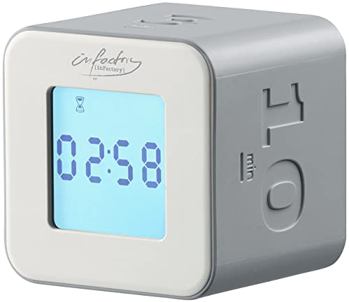 infactory Kurzzeittimer: Digitaler Timer-Würfel mit 4 Zeiten, LCD-Display, Alarm, 6 x 6 x 5,5cm (Zeitwürfel, Kitchen Timer, Tischuhren)