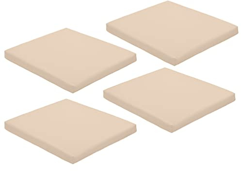 Gardenista Giardino Cuscino per Sedile di Sedia Senza Scivolamento | Cuscini di Seduta Resistente all'acqua con Imbottitura | Interno/Esterno Cuscino Spesso con Legami Sicuri 50x44cm (Pietra, 4)