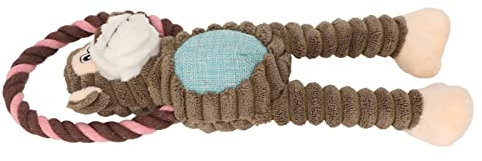 Laihua Dog Plush Toy, Built in Audible Whistle Relieve Boredom Teeth Grinding Cleaning Dog Squeaky Plush Toys Teeth Grinding Rope Knot Easy Cleaning for Chewing (Monkey)