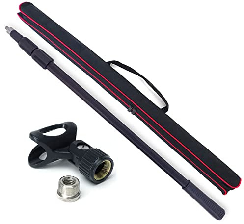 keepdrum BP03 Tonangel Boompole 2m + MSA023 Mikrofonklammer für Richtmikrofone 22-24mm