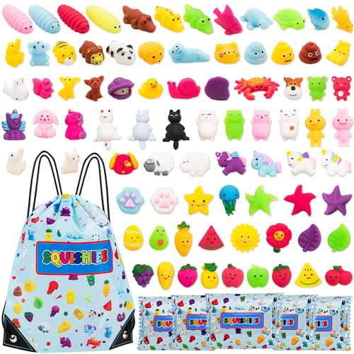 Karids 80er Pack Squishy, Tierfiguren - Kawaii Squishies Anti Stress Spielzeug mit verschiedenen Tiermotiven -mitgebsel Kindergeburtstag gastgeschenke
