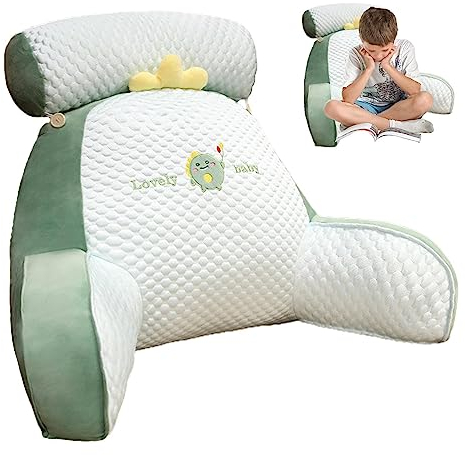 SKUDA Rückenkissen zum Sitzen im Bett | Lesekissen - Rückenstützendes Lendenkissen mit Armen zur Unterstützung des Rückens beim Entspannen, Spielen, Lesen, Fernsehen