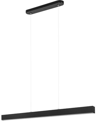 alfalux Hängelampe Hängeleuchte - Deckenlampe aus Metall - 76 cm - LED Lampe - Neutralweiß - Schwarz - WI76LED-4K-SCHWARZ