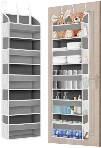 TAHAVICE Hängeorganizer Tür mit 5 Fächern, Organizer mit Verdicktem Vliesstoff, Hängeregal Bad, Hängeaufbewahrung für Kinderzimmer, Tür Hängeregal (1 Stück, Hellgrau)