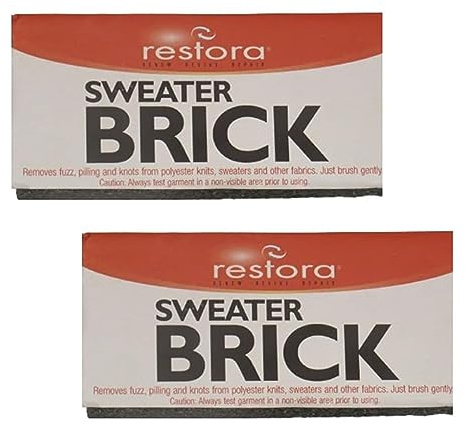 Fabric Lint Remover-Sweater Defuzzer-Removes Clothes Fuzz, Lint Balls, Pills,and Bobbles-Pumice Sweater Brick for Clothing and Upholstery on Furniture -2 Pack