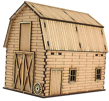 Colcolo 1/72 Miniatur-Holzhaus, zerlegtes Getreidespeichermodell, Architekturszenenmodell für Architekturmodell, Sandtisch-Layout, Kriegsszenendekoration, Scheune A