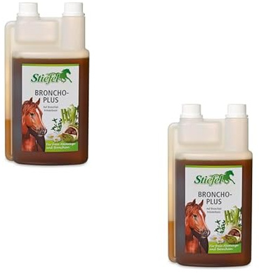 Stiefel Broncho-Plus | Doppelpack | 2 × 1 l | Ergänzungsfuttermittel für Pferde | Mit Bronchialkräutern
