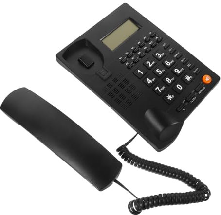 VILLCASE Telefono Fisso per Anziani con Tasto e Display Chiamante Telefono per Ufficio Casa e Hotel Facile da Usare Design Ergonomico e Funzioni Avanzate