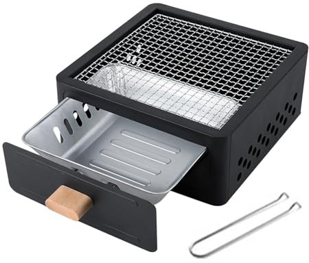 Barbecue portable pour barbecue, barbecue à charbon en plein air, grille de table avec design de lavabo à charbon amovible, petit gril pour fumer, bureau de table, petit gril pour Ba
