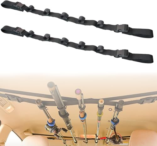 ElevaPulse Angelrutenhalter für Auto - Verstellbarer Rutenständer für 5 Angelruten, 2 Stück Rutenhalter Auto 30-54 Zoll, Perfekt für PKW, SUV, LKW, Hochwertiges Angelzubehör
