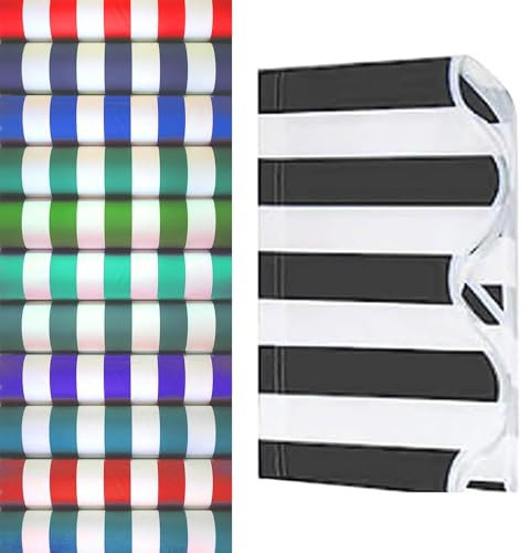 Tessuto di ricambio per tenda da sole a righe verdi, telone retrattile per cortili, portici e finestre, 400 x 300 cm