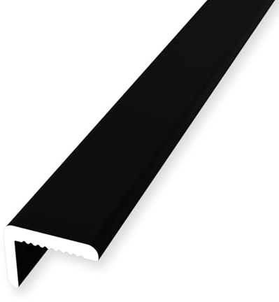 Treppenkantenprofil 7 x 9.2 x 2550 mm Winkelprofil Aluminium Glatt Ungebohrt Schwarz RAL 9005 Einfasshöhe 0-4.5 mm Küberit