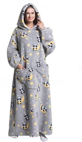 RhaThZey Verlängert Übergroße Hoodie Decke,Hoodie Sweatshirt mit Taschen und Kapuze,Kuschelpullover TV Decke Für Herren Damen Erwachsene