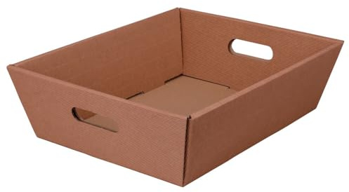 Geschenkkörbe, Präsentkörbe, Wellpappe, rechteckig, naturfarben, 37,6 x 28,6 x 12,9 cm, 25 Stück