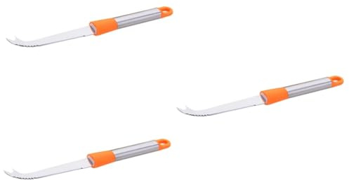 MAGICLULU 3 Piezas cortador de mantequilla Cuchillo para quesos blandos y duros cortador de queso cortaquesos cortador queso cortadora de mantequilla Orange