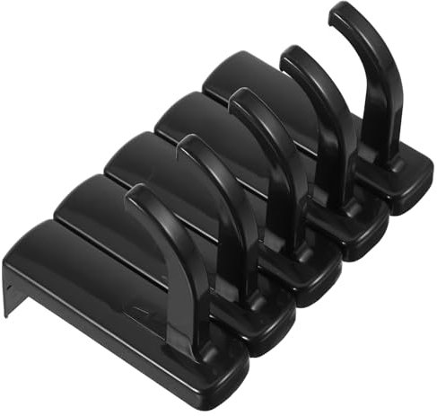 Mikikit 5pcs Headphone Hanger Hook and Earphone Rack Adhesive Mount, under Desk Headset Display Stand for Gaming and Office Use, Black Random Logo