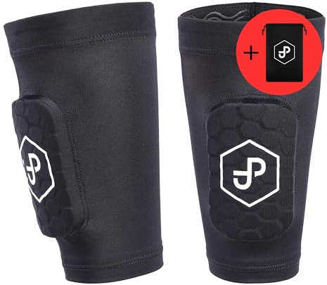 JDP Premium 3in1 Schienbeinschoner-Set, Fußballstutzen, Strumpf mit Pad (10x6cm) für Herren, Frauen und Kinder
