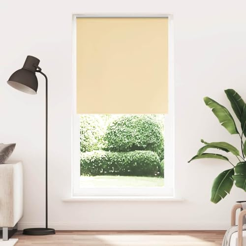 vidaXL Verdunkelungsrollo Beige 115x210 cm Stoffbreite 110,7 cm, Rollo, Klemmfix, Thermorollo, Verdunklungsrollo, Klemmrollo, Fensterrollo