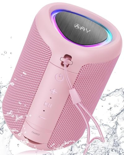 AY Cassa Bluetooth Portatile con Luci, Impermeabile IPX5, Stereo Paring, Ingresso AUX&TF-Card, 24 Ore di Riproduzione, Piccolo Altoparlante wireless Bluetooth 5.3, Perfetto per Casa,Feste,All'aperto
