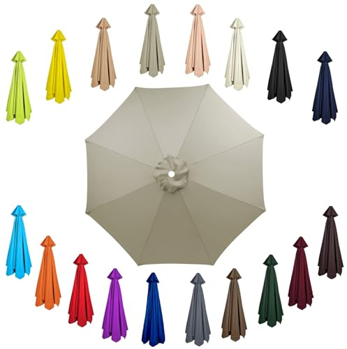 8 Ribs Replacement Canopy, 2m Patio Umbrella Replacement, Garden Parasol Umbrella Cover, Washable, Canopy Only, for Backyard, Pool, Patio, Yard, Garden