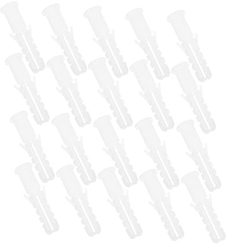 PLAFOPE 100pcs Plastic Expansion Wall Plugs with Self Tapping Screws Anchors for Kitchen Shelves Mirrors Tv Mounts and Curtain Rods Installation