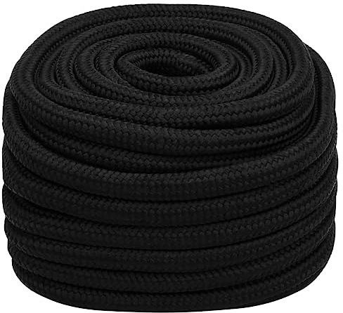 Mokuyary Arbeitsseil Schwarz 20 mm 50 m Polyester, Multifunktionale wetterfest Seil für Haushalt, Garten, Camping, Werkstatt und Landwirtschaft