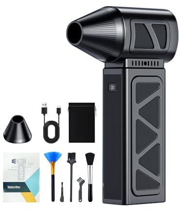 Guwet Elektrische Staubgebläse Druckluftspray,130000 U/min Electric Air Duster,4-Gang einstellbare Mini-Gebläse,Dust Blower Mit 8000mah Akku für PC Reinigungsset,Tastatur,Outdoor,Auto