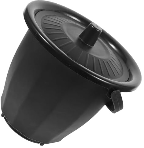 GOOHOCHY Pot de Toilette Portable pour Adulte Couvercle en Plastique Noir, Compact et Facile à Laver, pour Personnes Âgées et Femmes Enceintes