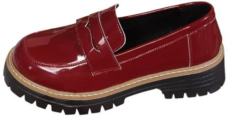 Tobysper Traditional Shoes Women's Men's Haferl Shoes Elegant Costume Shoes Optimal Fit Traditional Design Medieval Business Outfit for Oktoberfest and Celebrations, O Red, 8 UK