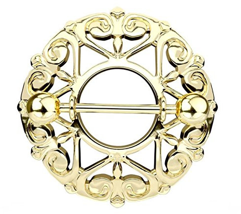beyoutifulthings Ring Filigrane Herzen 14 Karat VERGOLDET Brustwarzen-Piercing Intim-Piercing Brust-Piercing Edelstahl 1,6mm 19mm