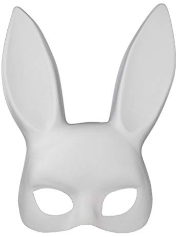 chenpaif Kaninchen Ohren Maske, Weiß Schwarz Frauen Mädchen Sexy Kaninchen Hase Lange Ohren Maske Halloween Party Cosplay Weiß