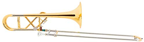 Lechgold QP-20GL Trombón Cuarto - Afinación: Bb/F - campana martillada a mano de latón dorado - tiro adicional ajustable en la válvula de cuarto - incluye estuche Protec