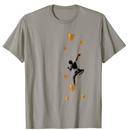 Climbing walls design - Climbers Kletter-T-Shirt Grau Unisex Kinder, Damen S Klassische Passform Kurzarm Rundhals-Ausschnitt